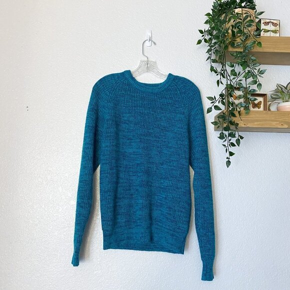 🦋 VINTAGE Expression Knit Blue Sweater Size Medium - Picture 1 of 4